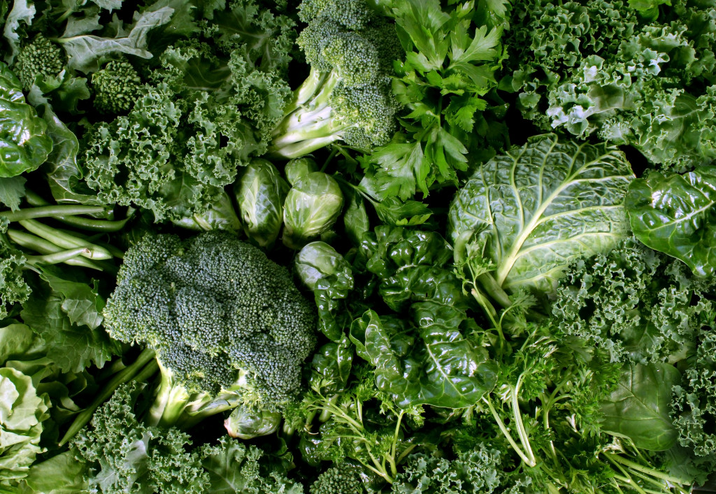 green food- brocolli, brussel sprouts, kale, parsely, and more