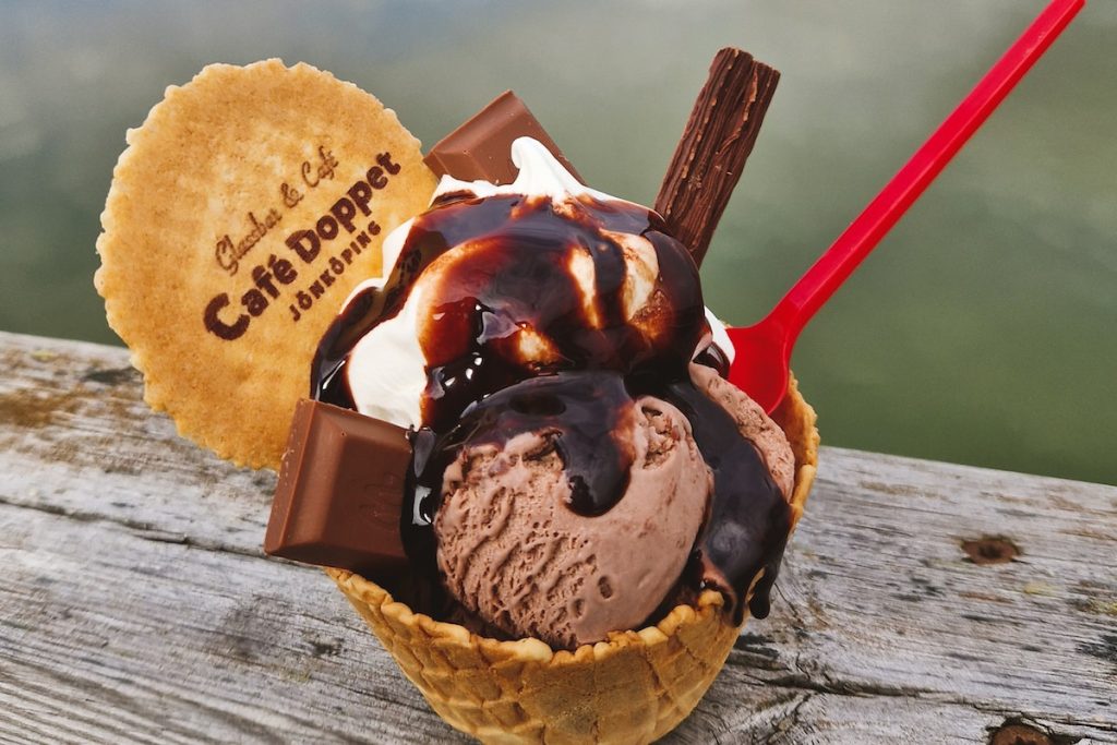 Chocolate Ice Cream on Brown Cone