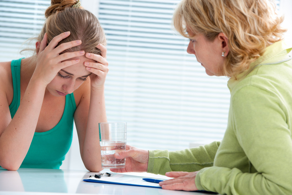 Woman going through counseling